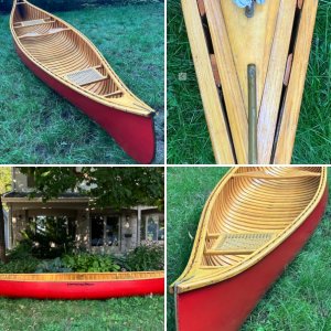 A recent and special "Jack's Special" cedar canvas canoe