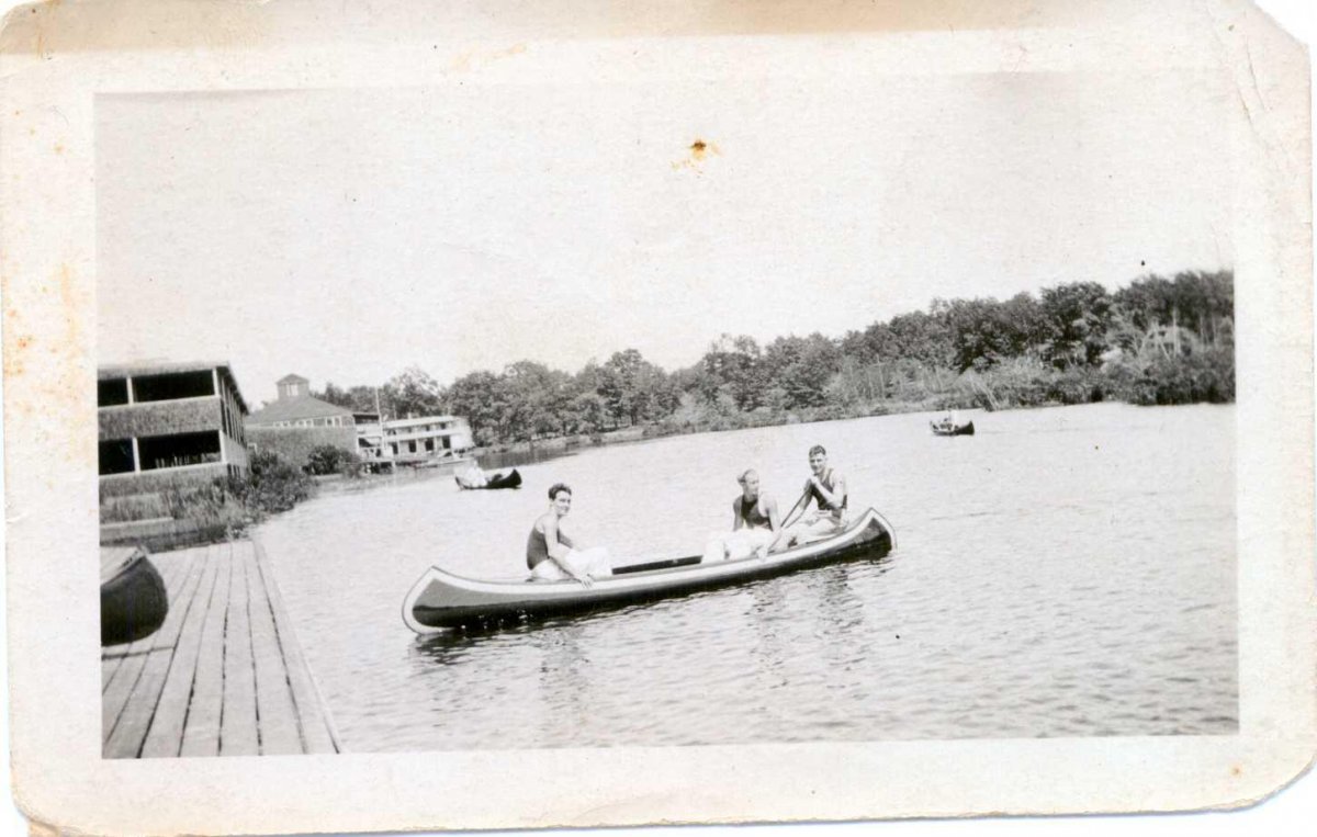 Guys In Canoe Near Al Breed's